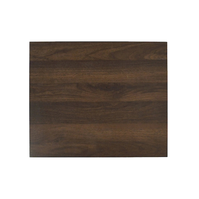 Table de chevet Mid-Century Modern en noyer imitation bois avec un tiroir et une étagère ouverte