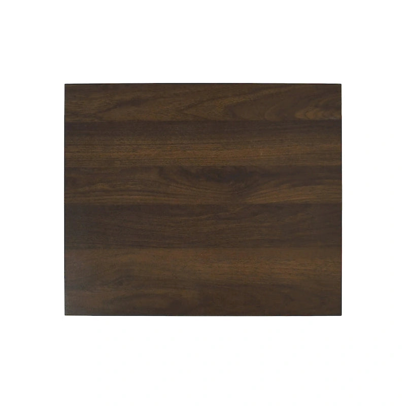 Table de chevet Mid-Century Modern en noyer imitation bois avec un tiroir et une étagère ouverte