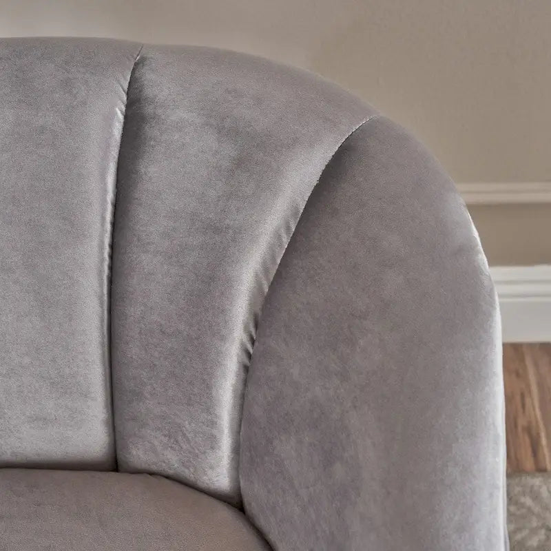 Fauteuil club moderne en velours avec pieds en bois de noyer