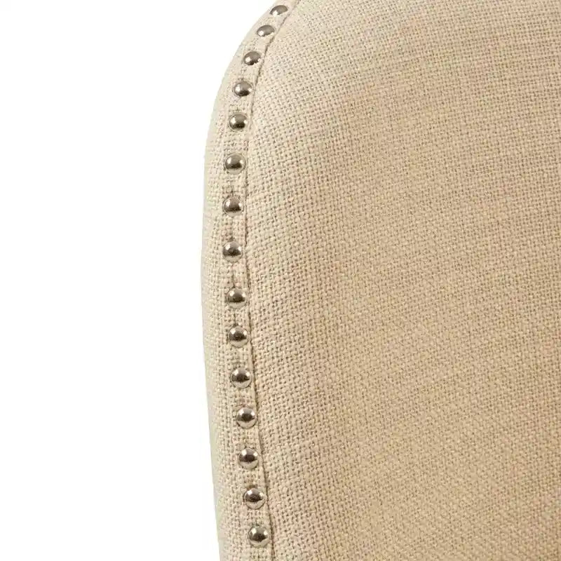 Tabouret de comptoir rembourré capitonné avec pieds en bois naturel bleus pivotant à 360 degrés