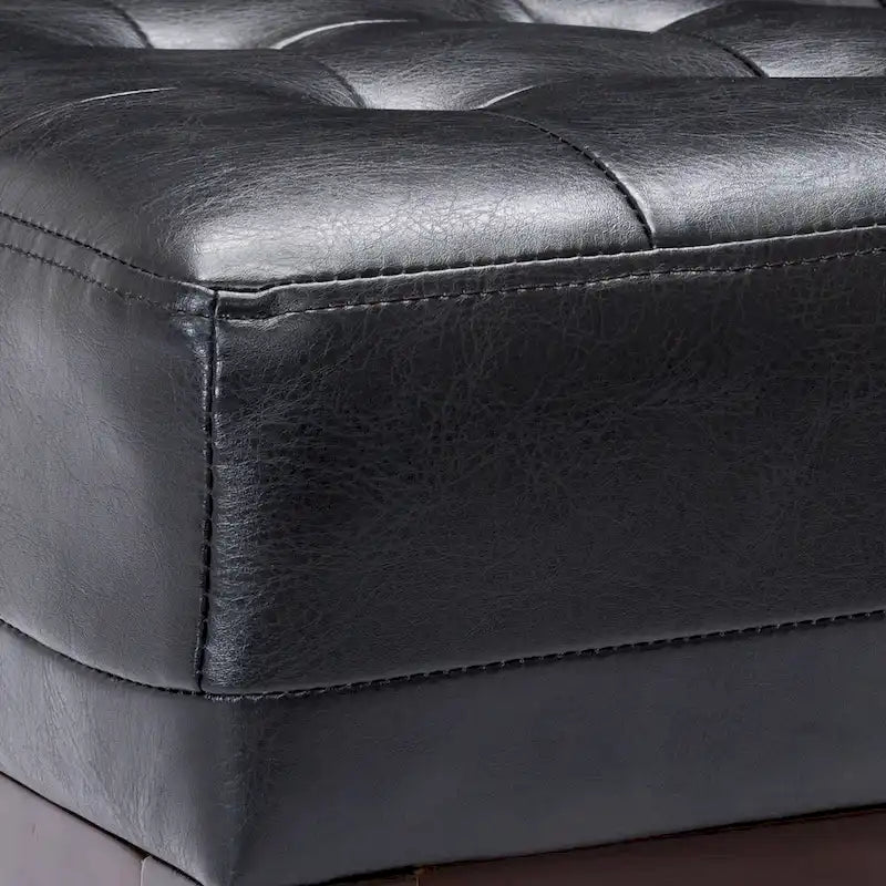 Fauteuil d'appoint capitonné en similicuir avec pieds en bois d'hévéa couleur expresso foncé