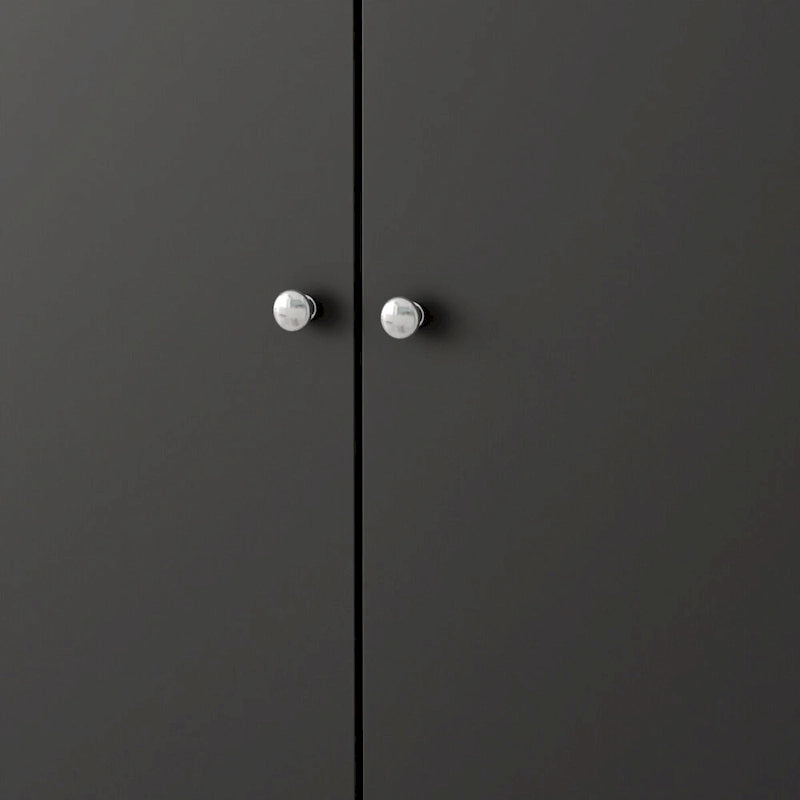 Meuble à chaussures autoportant à double porte avec étagères réglables Blanc Noir