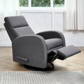 Fauteuil inclinable, pivotant et basculant manuel en tissu gris