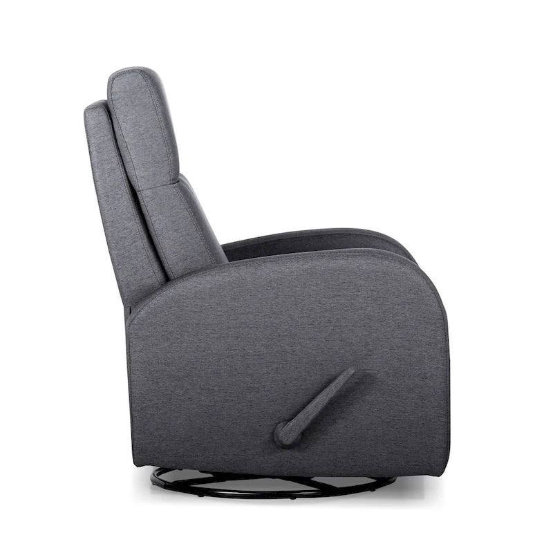 Fauteuil inclinable, pivotant et basculant manuel en tissu gris