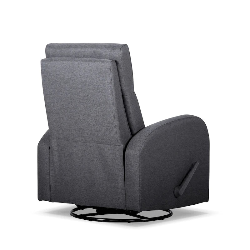 Fauteuil inclinable, pivotant et basculant manuel en tissu gris