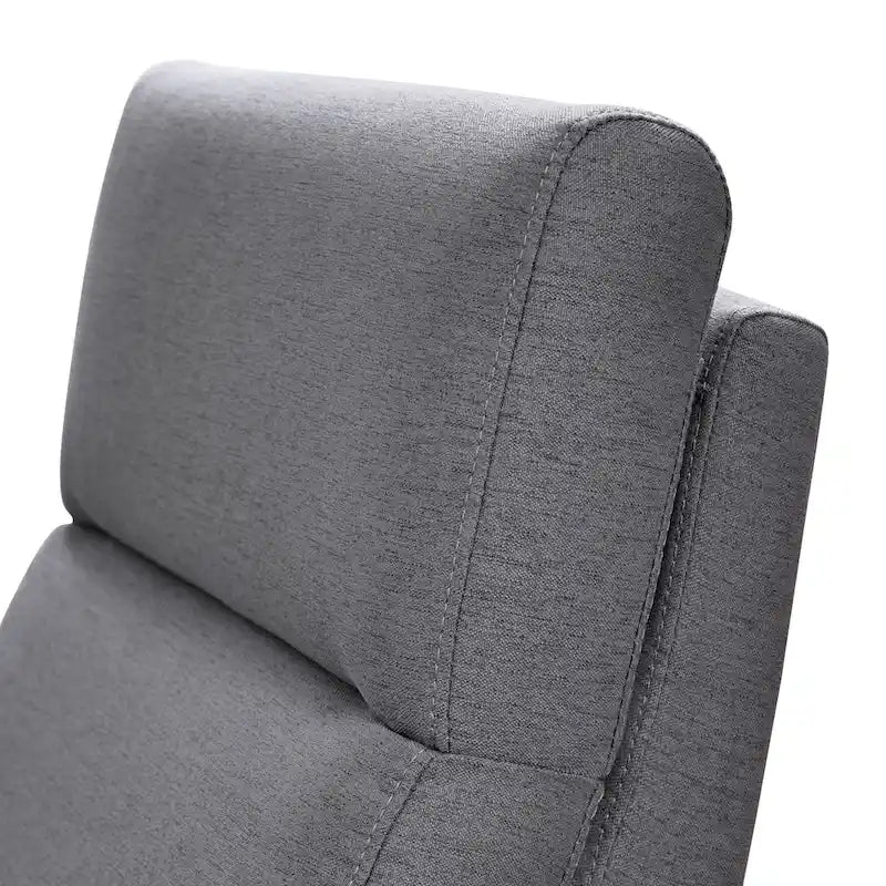 Fauteuil inclinable, pivotant et basculant manuel en tissu gris