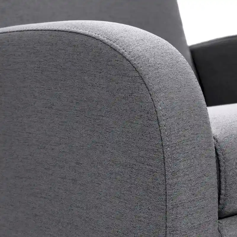 Fauteuil inclinable, pivotant et basculant manuel en tissu gris