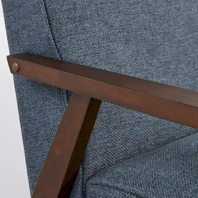 Canapé rembourré de style Mid-Century Modern avec cadre en bois d'hévéa Gris Bleu Jaune