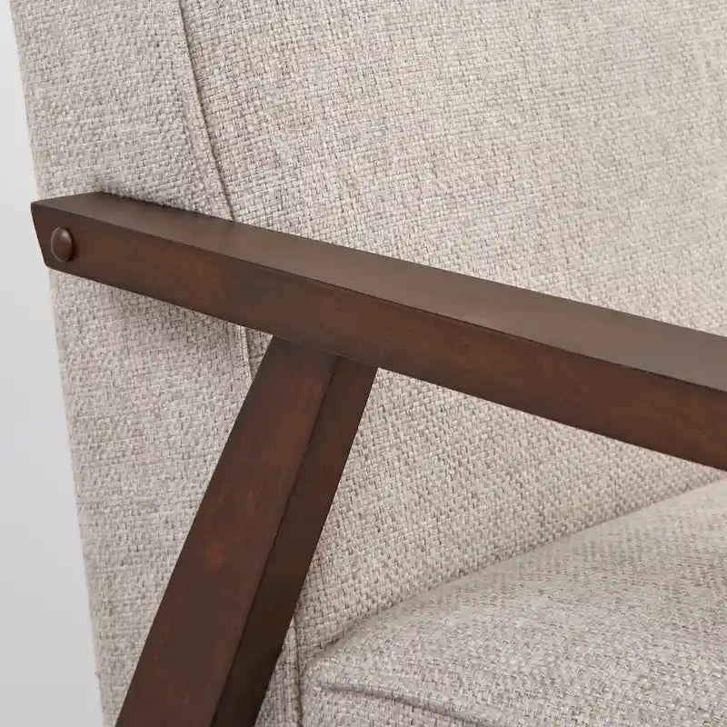 Canapé rembourré de style Mid-Century Modern avec cadre en bois d'hévéa Gris Bleu Jaune