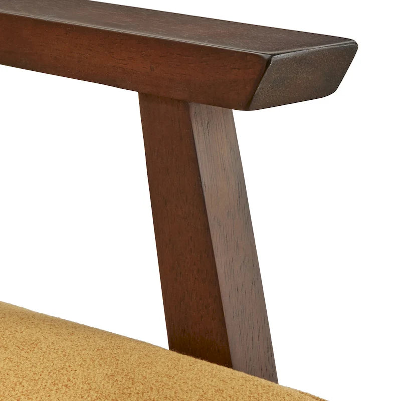 Canapé rembourré de style Mid-Century Modern avec cadre en bois d'hévéa Gris Bleu Jaune