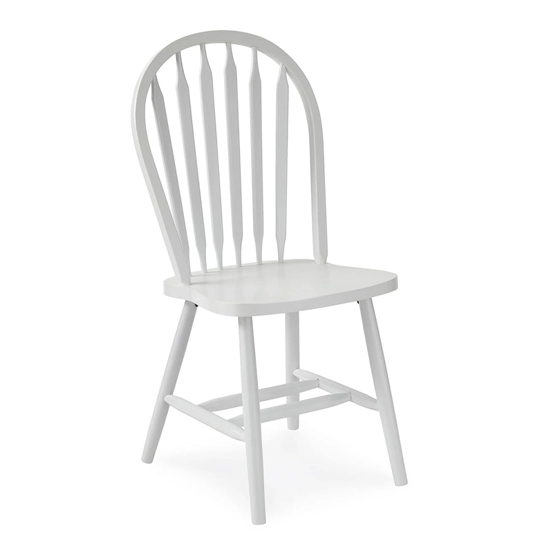 Chaise de salle à manger classique Arrowback en bois d'hévéa massif, finition naturelle, style ferme.