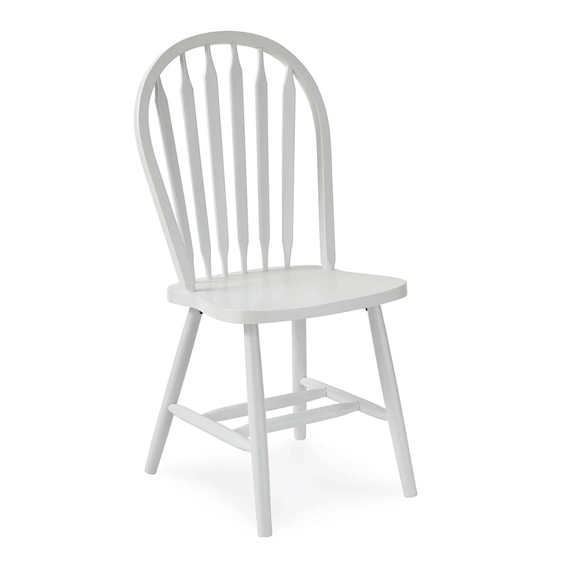 Chaise de salle à manger classique Arrowback en bois d'hévéa massif, finition naturelle, style ferme.