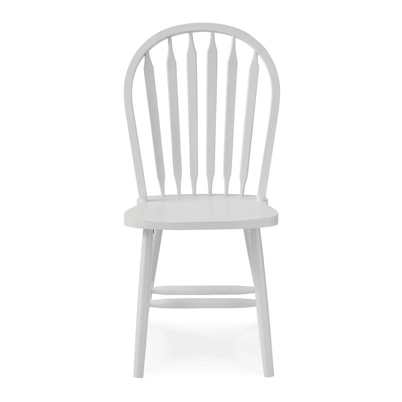 Chaise de salle à manger classique Arrowback en bois d'hévéa massif, finition naturelle, style ferme.