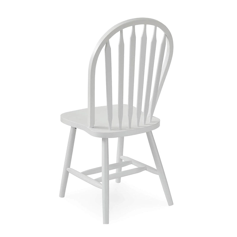 Chaise de salle à manger classique Arrowback en bois d'hévéa massif, finition naturelle, style ferme.