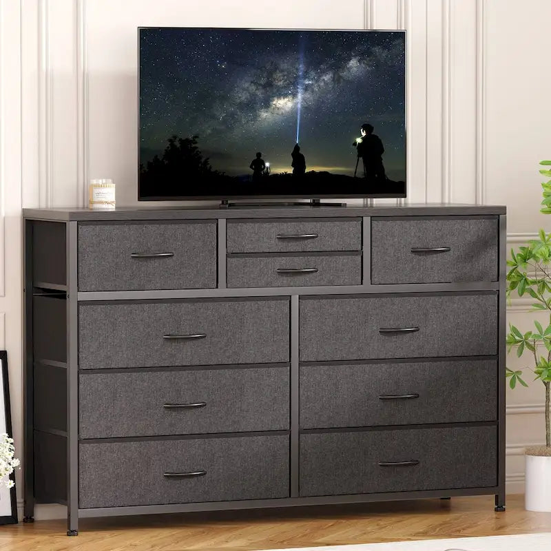 Large commode de rangement en tissu à 10 tiroirs – Meuble TV