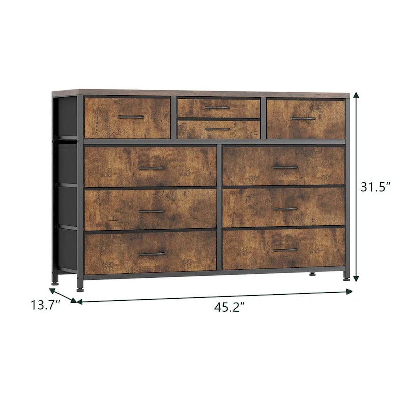 Large commode de rangement en tissu à 10 tiroirs – Meuble TV