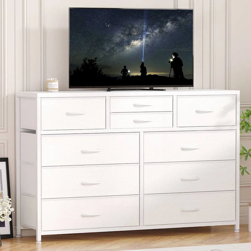 Large commode de rangement en tissu à 10 tiroirs – Meuble TV