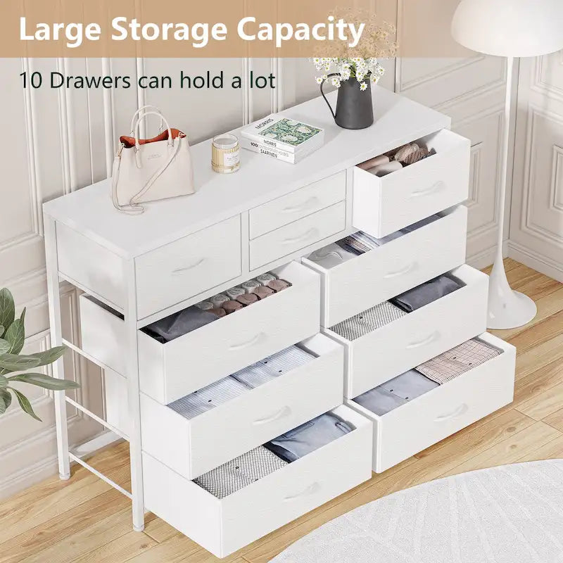 Large commode de rangement en tissu à 10 tiroirs – Meuble TV