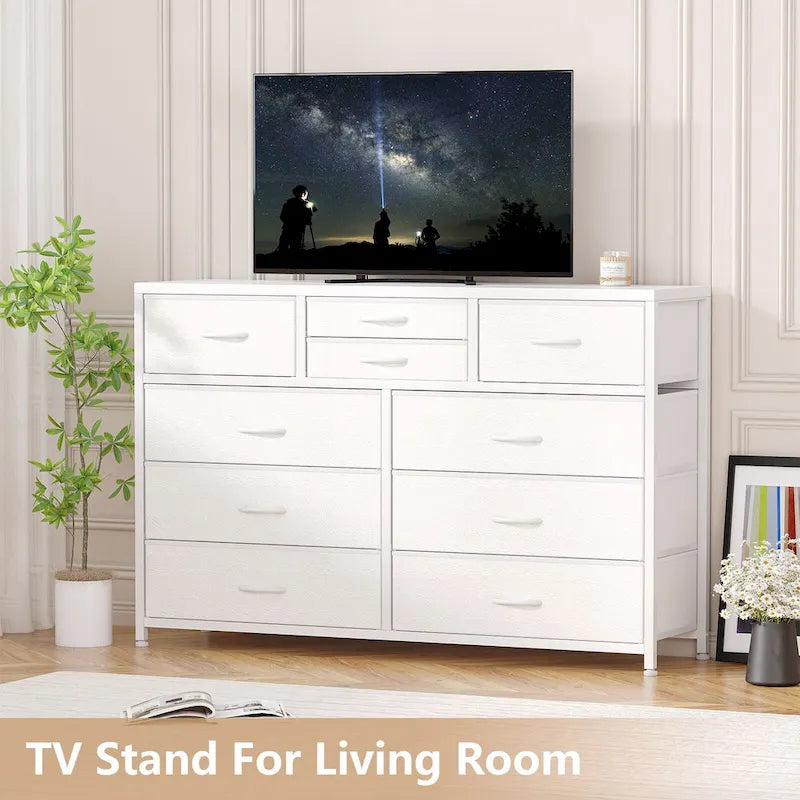 Large commode de rangement en tissu à 10 tiroirs – Meuble TV