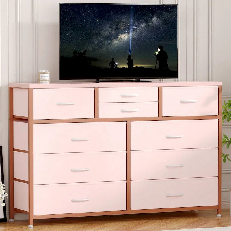 Large commode de rangement en tissu à 10 tiroirs – Meuble TV