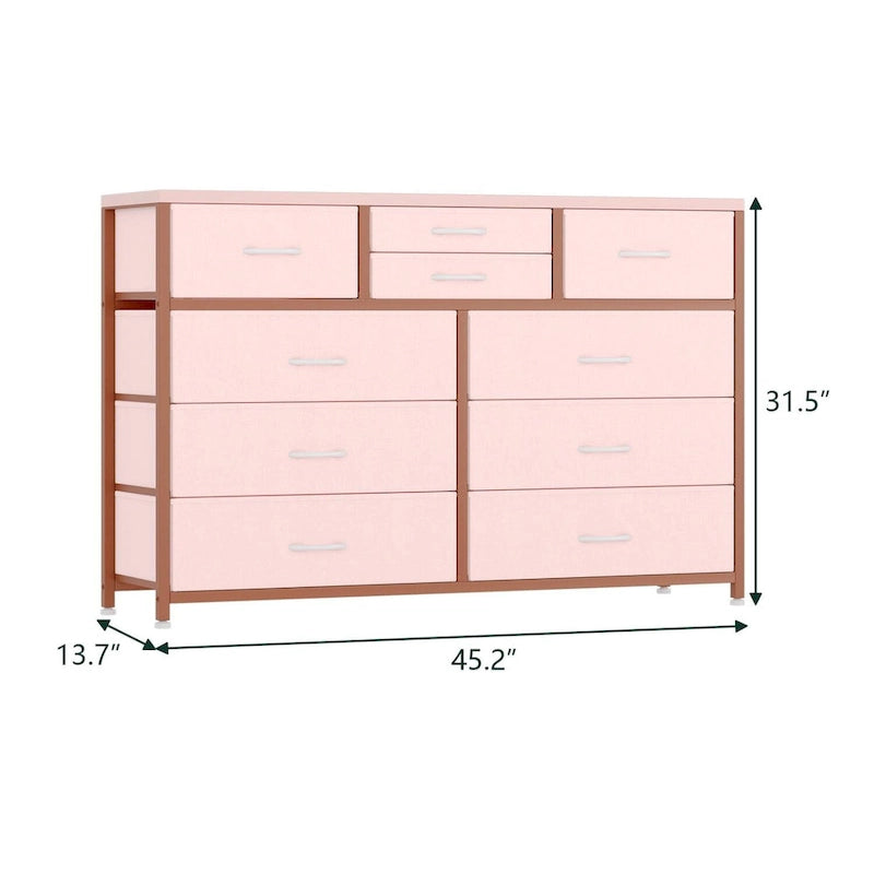Large commode de rangement en tissu à 10 tiroirs – Meuble TV