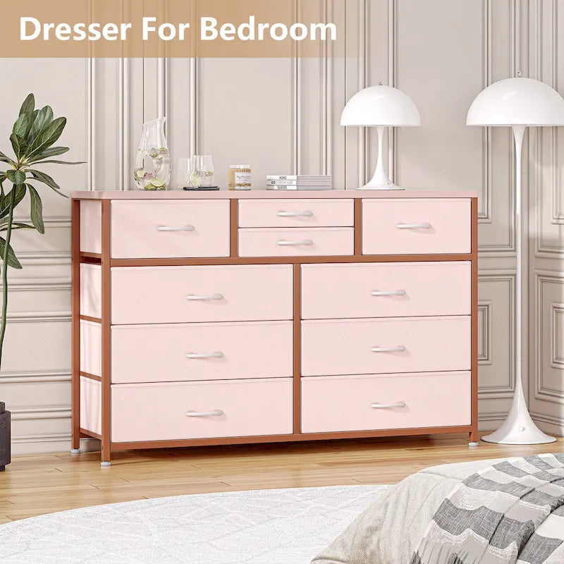 Large commode de rangement en tissu à 10 tiroirs – Meuble TV