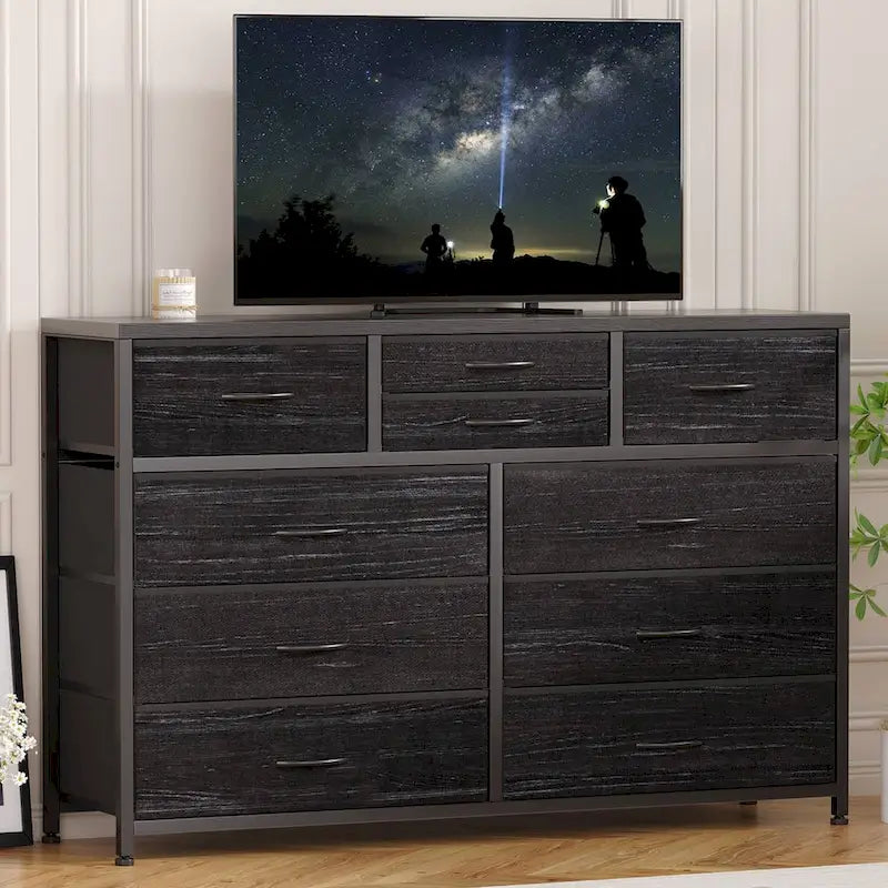 Large commode de rangement en tissu à 10 tiroirs – Meuble TV
