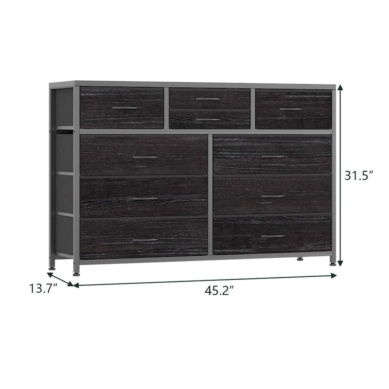 Large commode de rangement en tissu à 10 tiroirs – Meuble TV