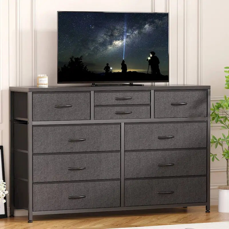 Large commode de rangement en tissu à 10 tiroirs – Meuble TV