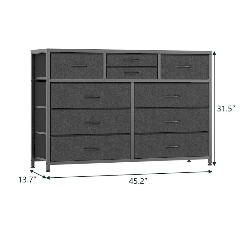 Large commode de rangement en tissu à 10 tiroirs – Meuble TV