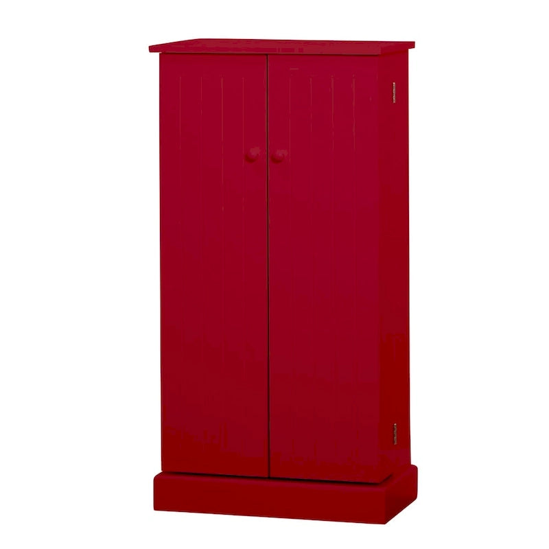 Garde-manger autoportant à double porte pour la cuisine, rangement miel sauge rouge blanc