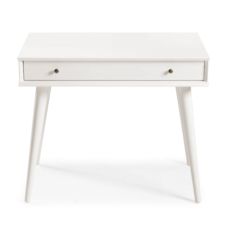 Bureau d'écriture en bois massif du milieu du siècle avec tiroir, finition chêne blanc, marron, noir