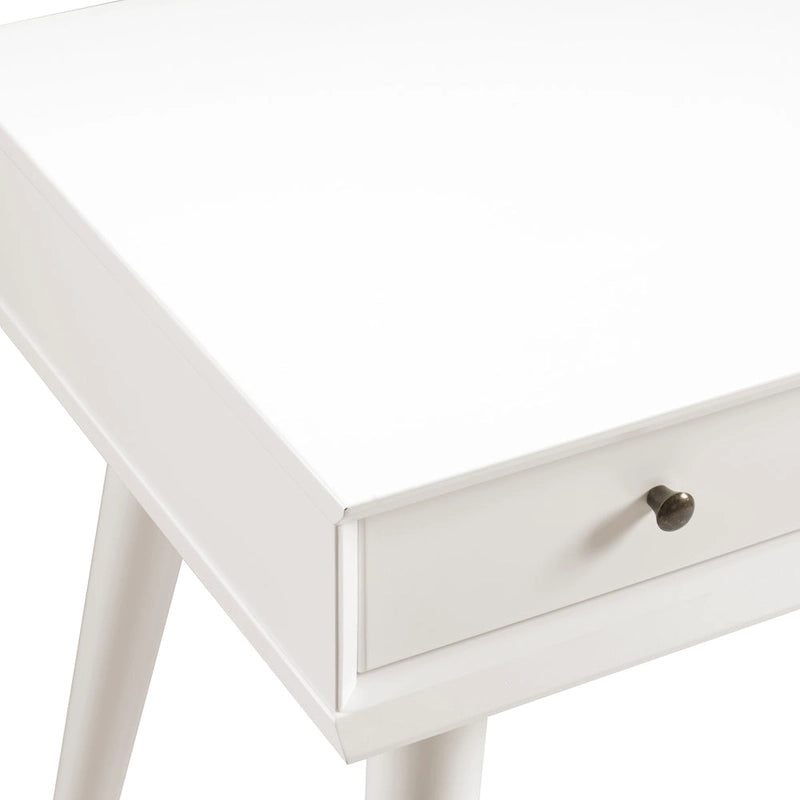 Bureau d'écriture en bois massif du milieu du siècle avec tiroir, finition chêne blanc, marron, noir