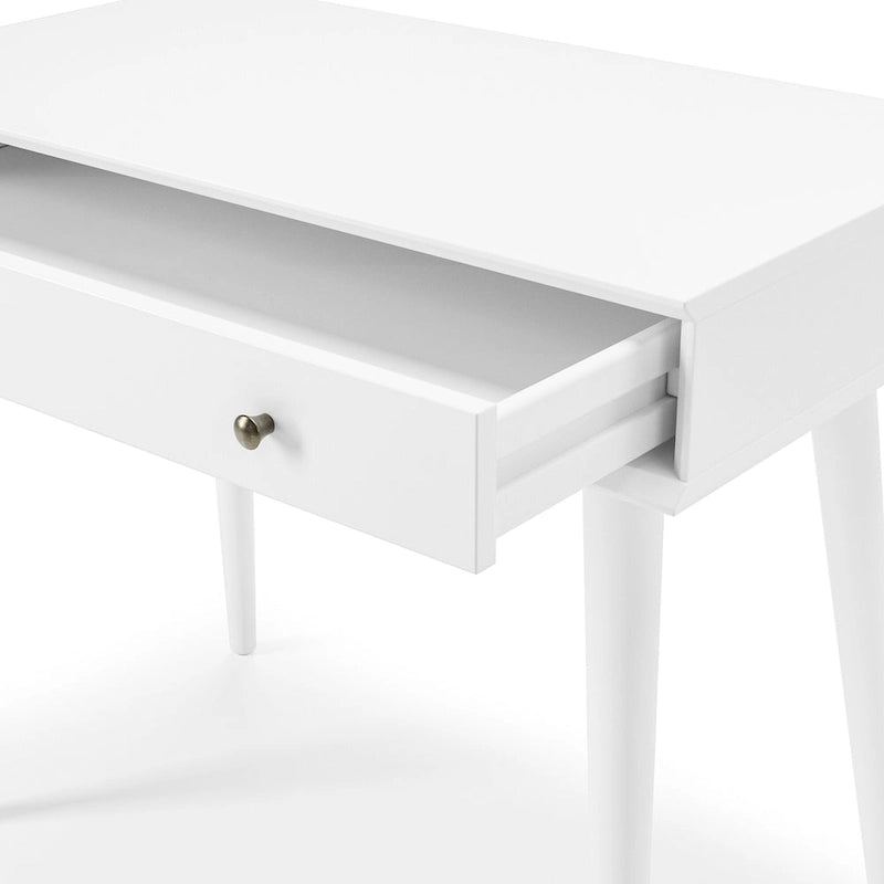 Bureau d'écriture en bois massif du milieu du siècle avec tiroir, finition chêne blanc, marron, noir
