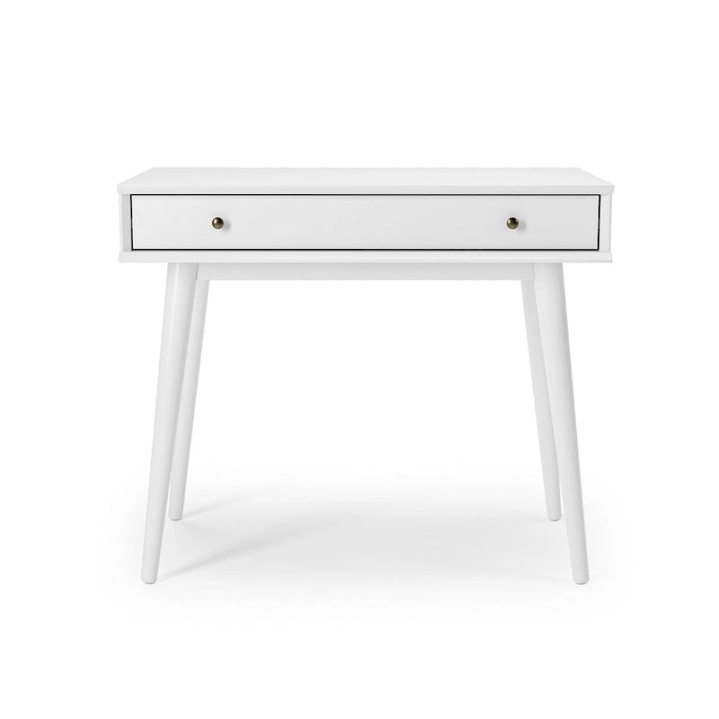 Bureau d'écriture en bois massif du milieu du siècle avec tiroir, finition chêne blanc, marron, noir