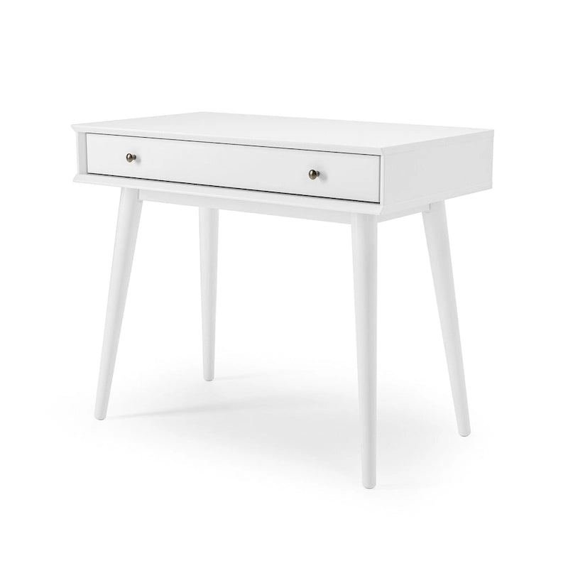 Bureau d'écriture en bois massif du milieu du siècle avec tiroir, finition chêne blanc, marron, noir