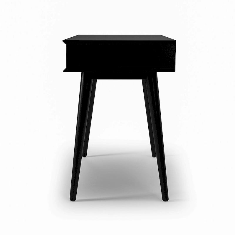Bureau d'écriture en bois massif du milieu du siècle avec tiroir, finition chêne blanc, marron, noir