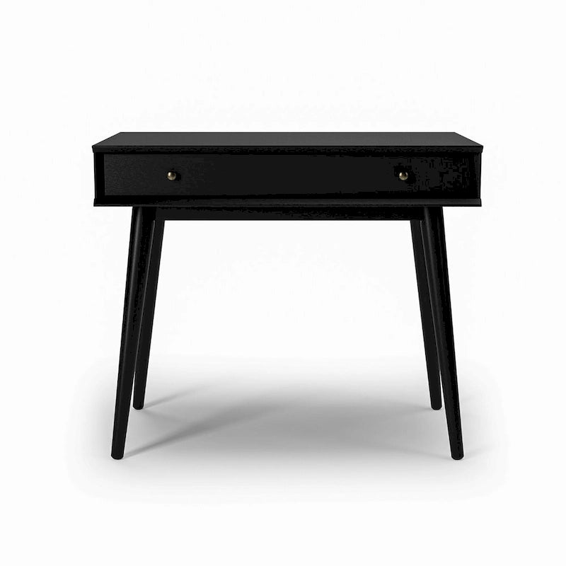 Bureau d'écriture en bois massif du milieu du siècle avec tiroir, finition chêne blanc, marron, noir
