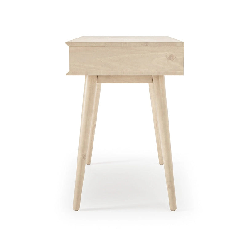 Bureau d'écriture en bois massif du milieu du siècle avec tiroir, finition chêne blanc, marron, noir