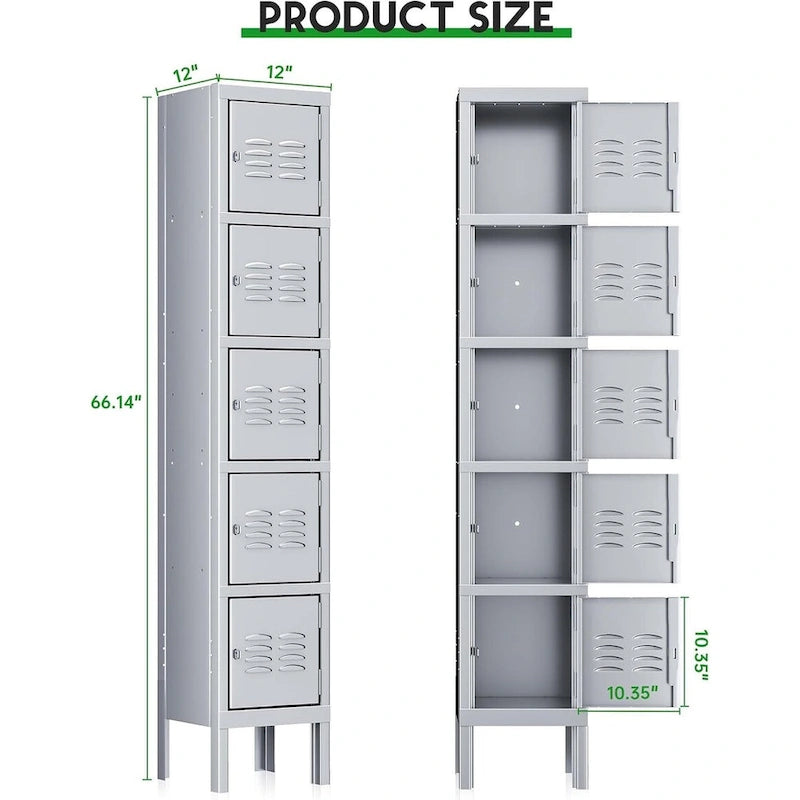 Meuble de rangement à 3 portes en métal avec moraillon gris