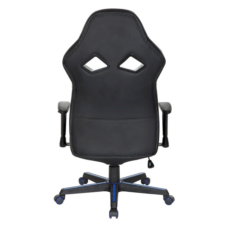 Chaise de jeu ergonomique en similicuir avec support lombaire et accents colorés