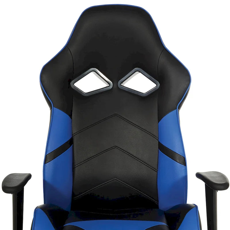 Chaise de jeu ergonomique en similicuir avec support lombaire et accents colorés