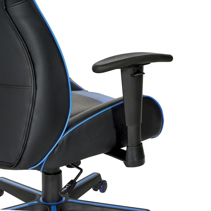 Chaise de jeu ergonomique en similicuir avec support lombaire et accents colorés