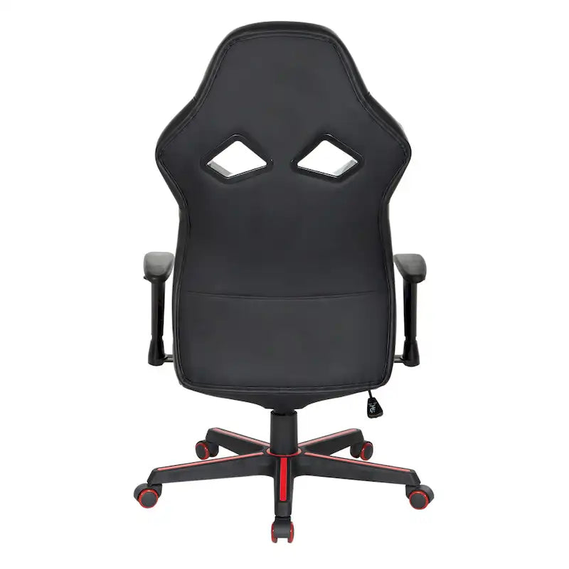 Chaise de jeu ergonomique en similicuir avec support lombaire et accents colorés