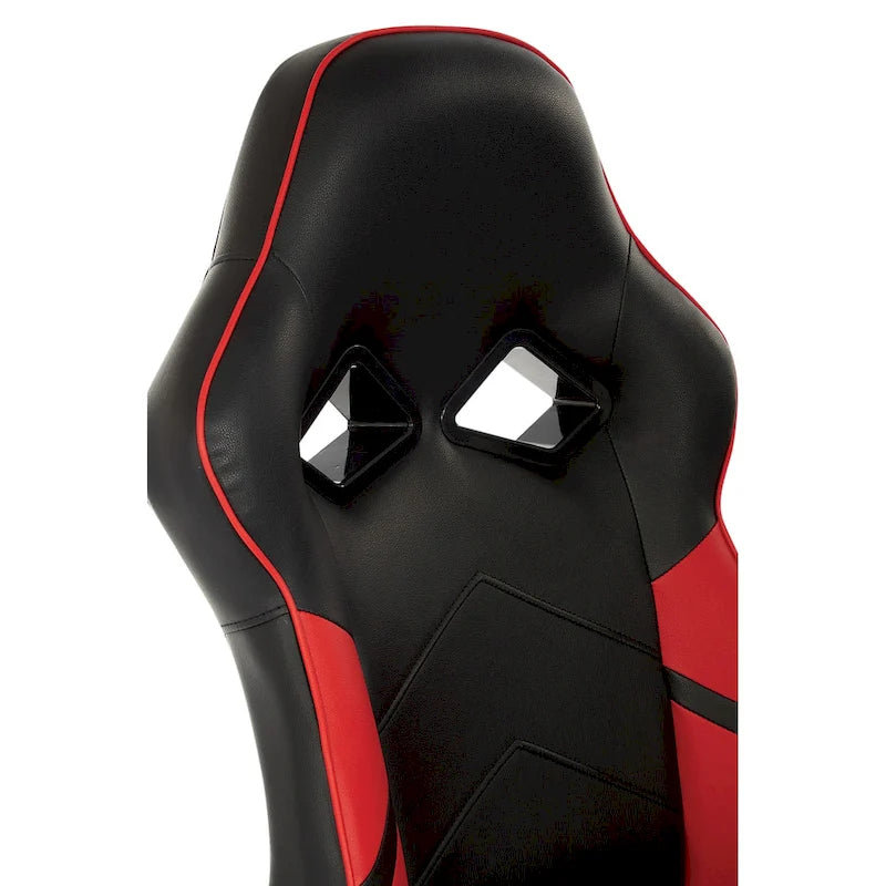 Chaise de jeu ergonomique en similicuir avec support lombaire et accents colorés