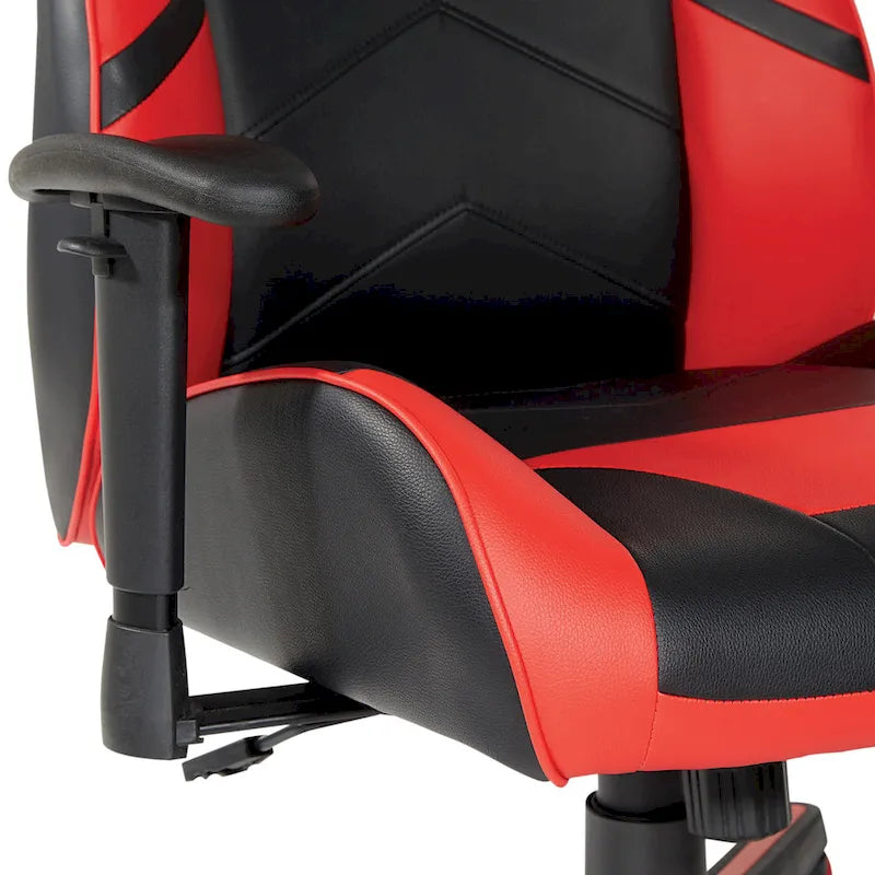 Chaise de jeu ergonomique en similicuir avec support lombaire et accents colorés