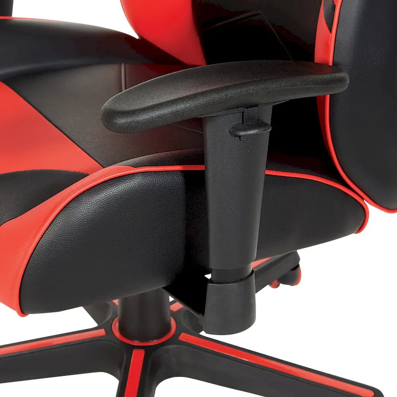Chaise de jeu ergonomique en similicuir avec support lombaire et accents colorés