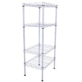 Rectangle Carbon Steel Metal Assembly 4-Shelf Storage Rack Silver Grey - 13.77 x 9.84 x 31.5