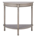 Console demi-lune avec étagère inférieure et pieds tournés