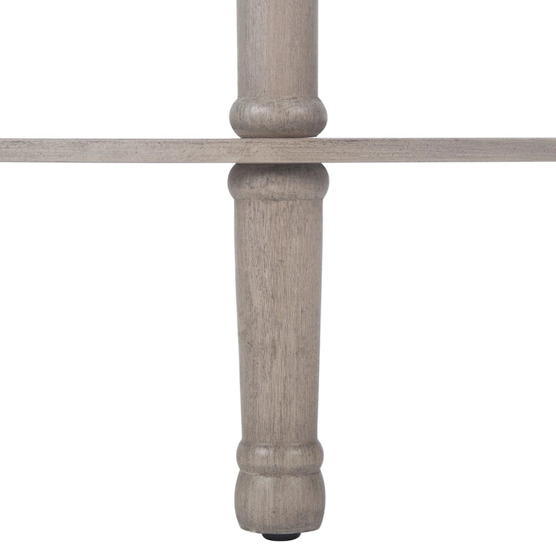 Console demi-lune avec étagère inférieure et pieds tournés